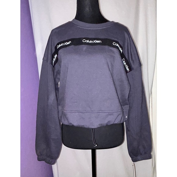 Calvin Klein Tops - Calvin Klein Performance Women's Logo Tape‎ Cropped Sweatshirt Pullover Top